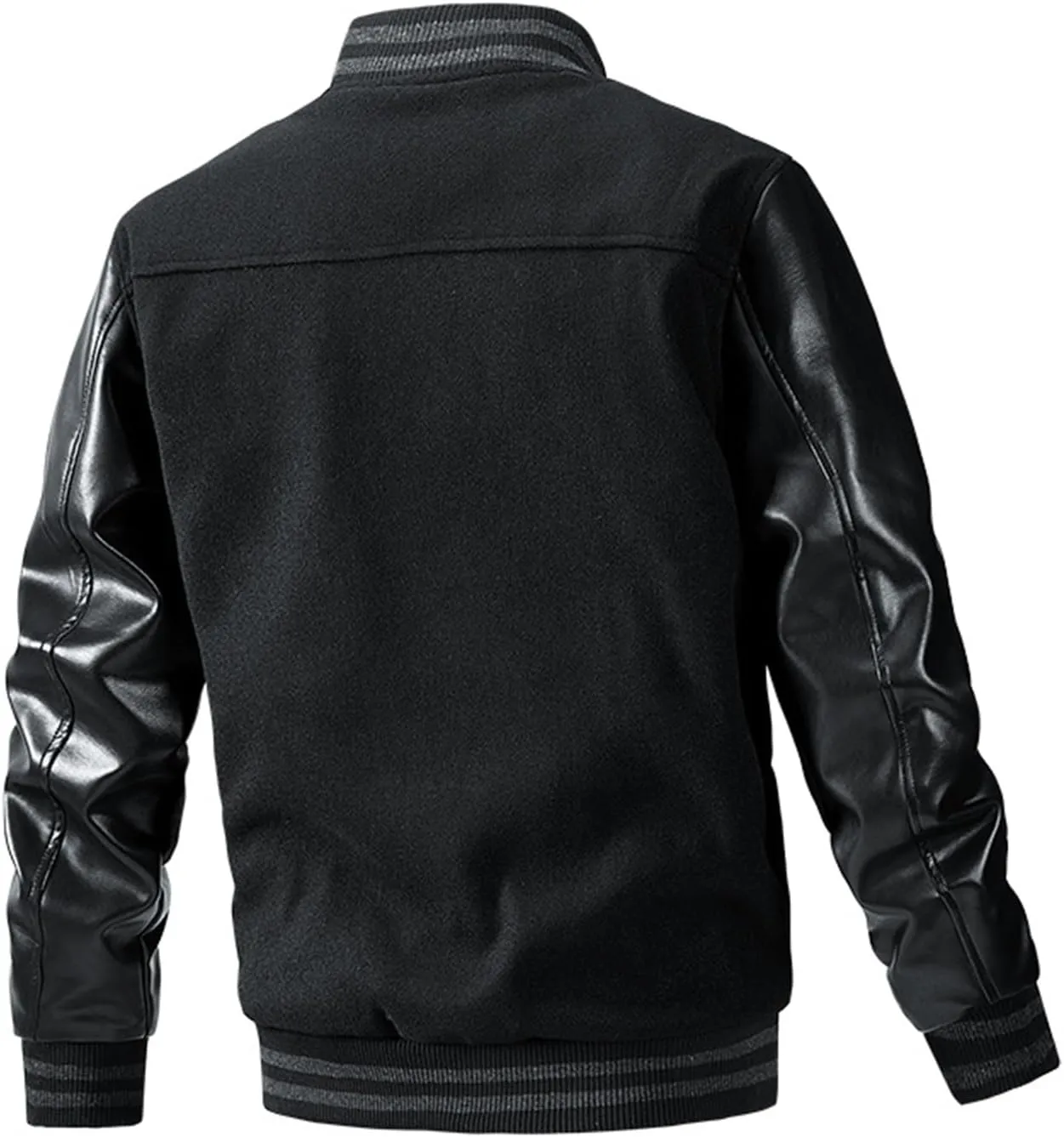 Varsity Jacket Men Leather Sleeve Slim Fit College Baseball Jackets Embroidered Letterman Bomber Coats Streetwear Fall