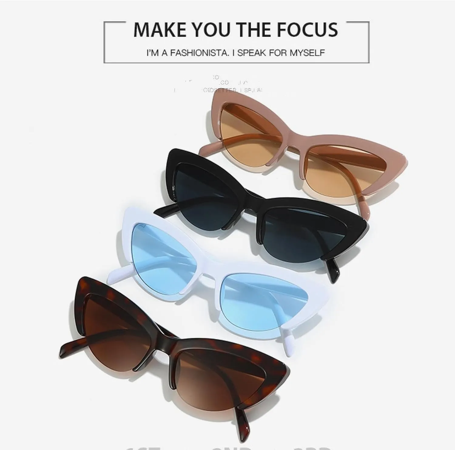 Vintage Cat Eye Half Frame Sunglasses Woman Retro Sun Glasses Female Fashion Mirror Outdoor Shades