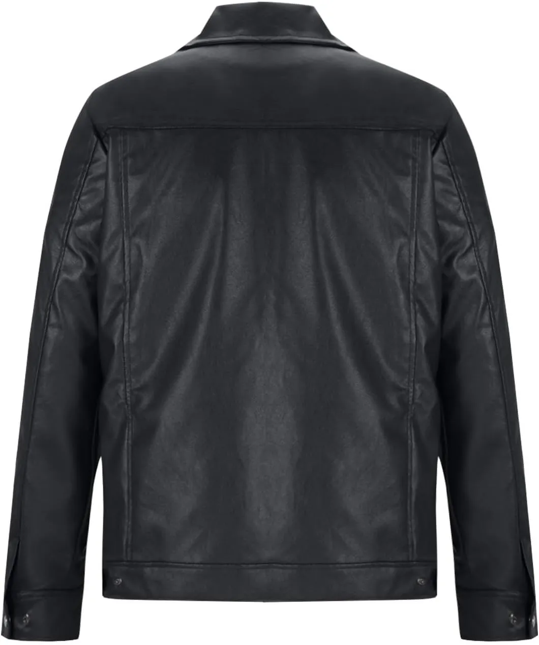 Vintage Leather Jacket Men Casual Lapel Collar Modern Soft Faux Leather Biker Motorcycle Jackets Outerwear Slim Fit