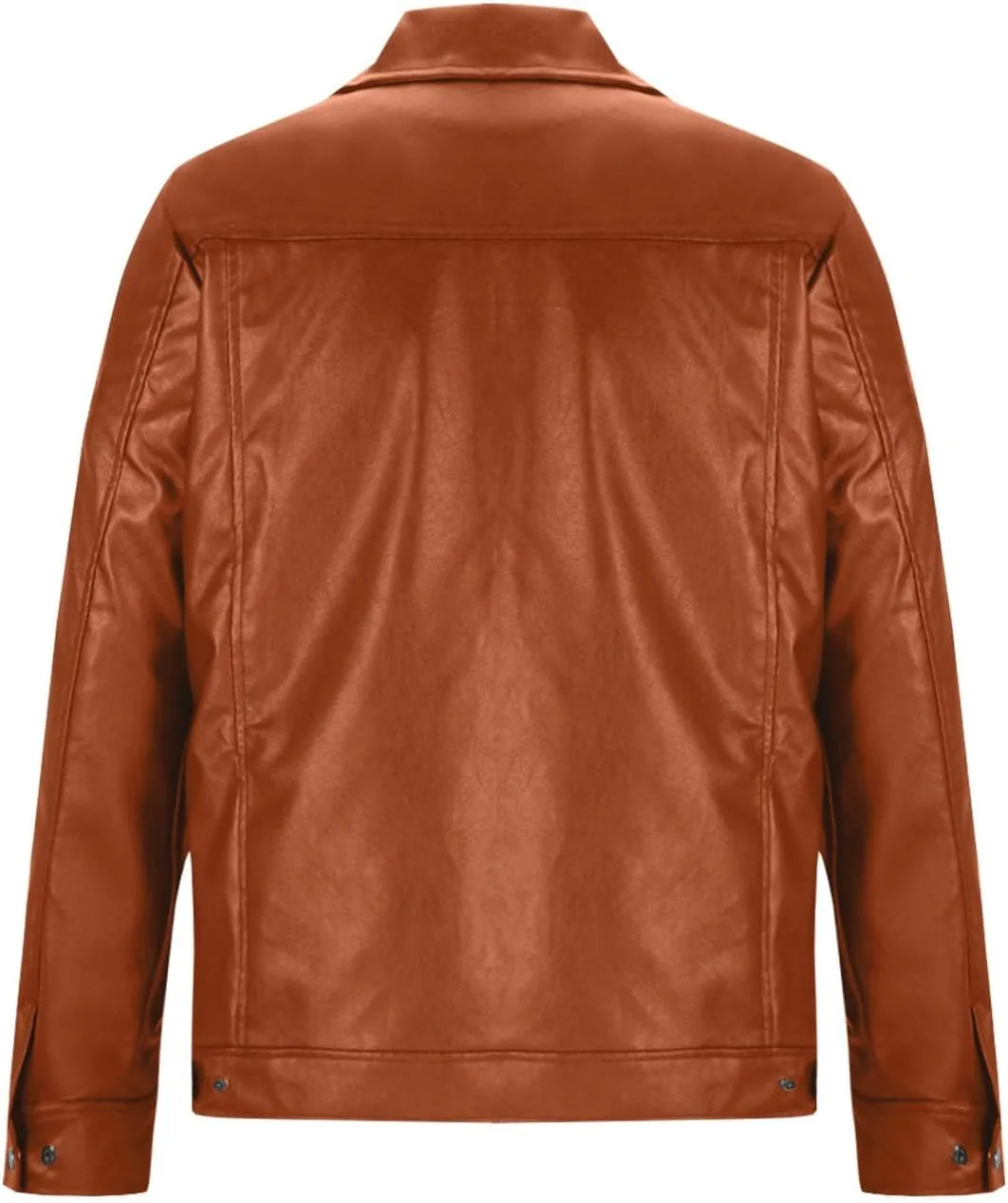Vintage Leather Jacket Men Casual Lapel Collar Modern Soft Faux Leather Biker Motorcycle Jackets Outerwear Slim Fit