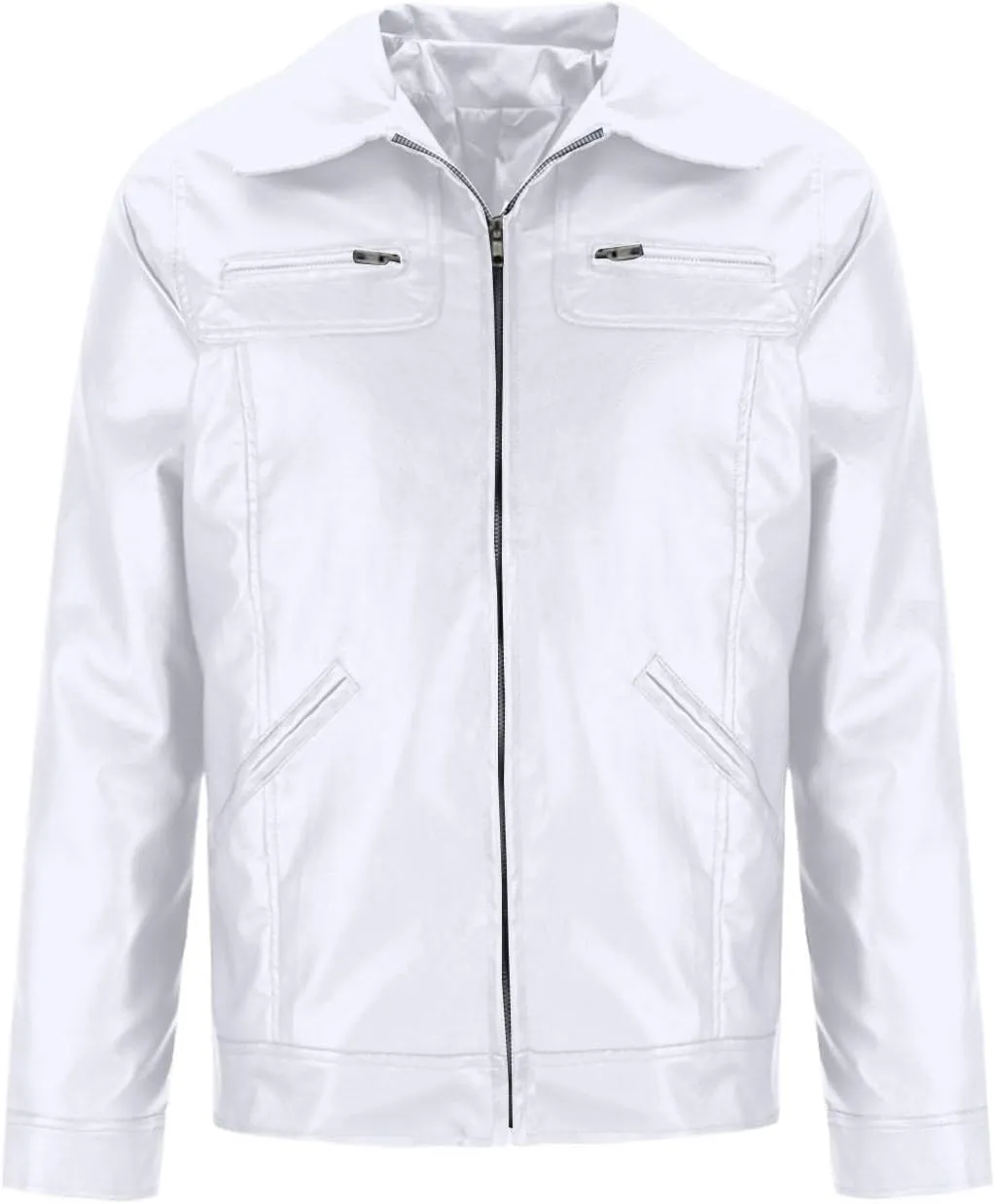 Vintage Leather Jacket Men Casual Lapel Collar Modern Soft Faux Leather Biker Motorcycle Jackets Outerwear Slim Fit