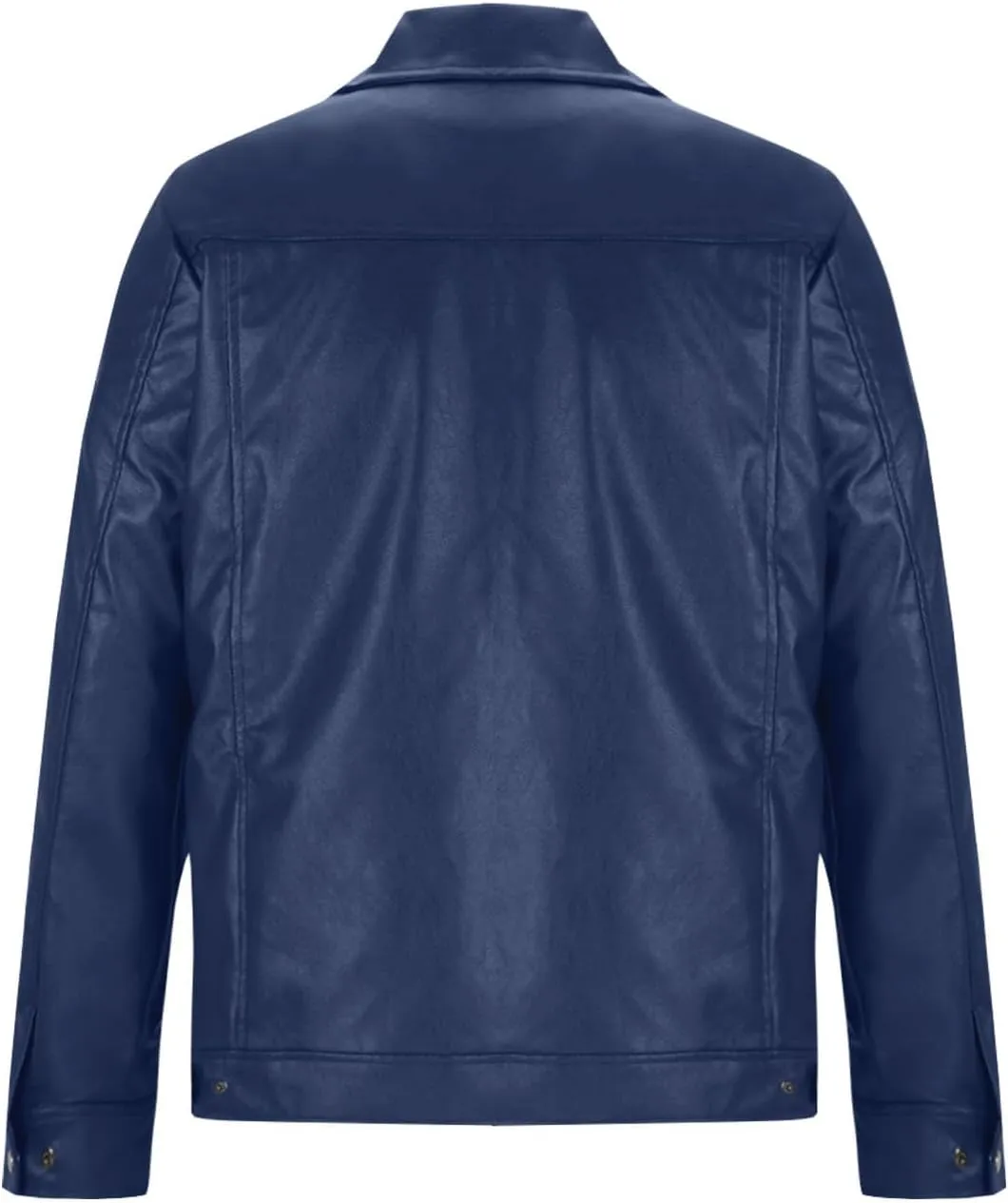Vintage Leather Jacket Men Casual Lapel Collar Modern Soft Faux Leather Biker Motorcycle Jackets Outerwear Slim Fit