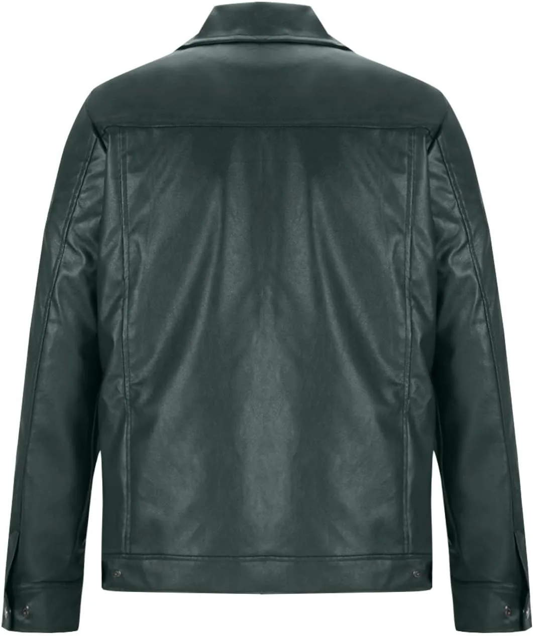 Vintage Leather Jacket Men Casual Lapel Collar Modern Soft Faux Leather Biker Motorcycle Jackets Outerwear Slim Fit
