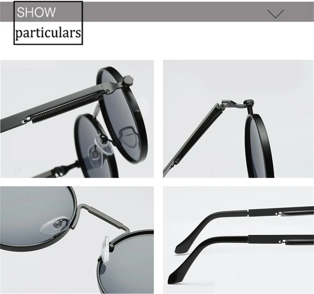 Vintage Men Sunglasses For Women Punk Style Metal Frame Round Sun Glasses Men Eyewear UV400