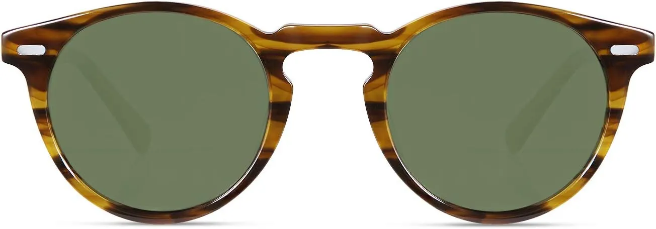 Vintage Round Polarized Sunglasses for Women and Men, 100% UV Protection