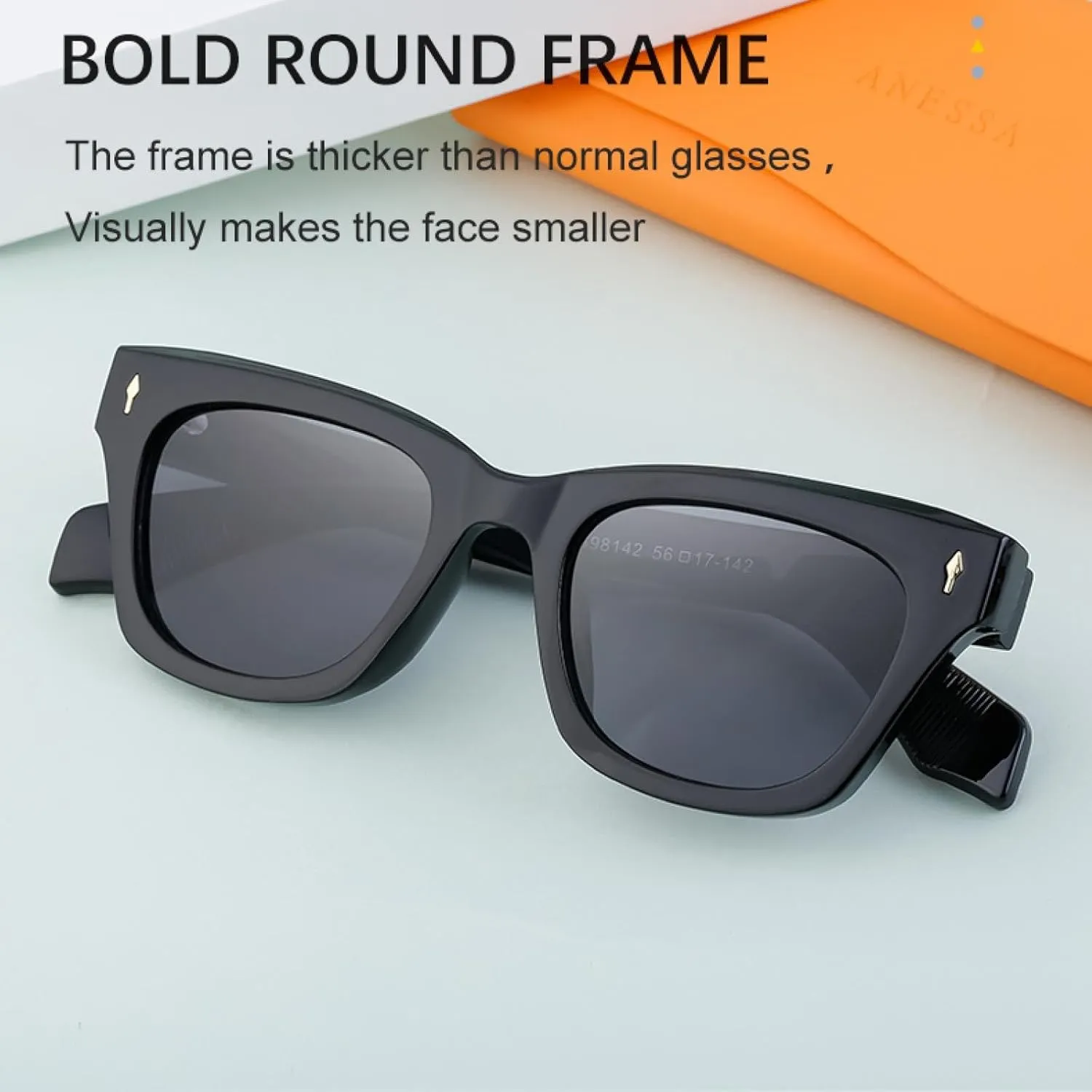 Vintage Sunglasses for Men Luxury Retro Thick