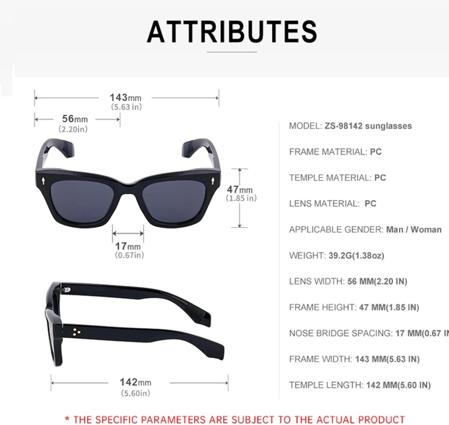 Vintage Sunglasses for Men Luxury Retro Thick