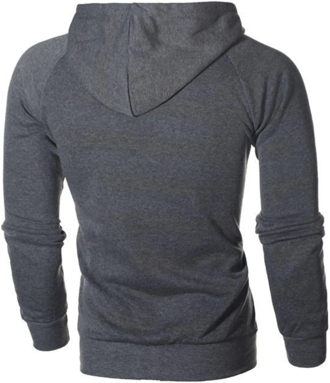 Wankang Mens Full Zip Fleece Hoodies Solid Drawstring Slim Fit Long Sleeve Lightweight Hooded Sweatshirt with Zipper Pockets
