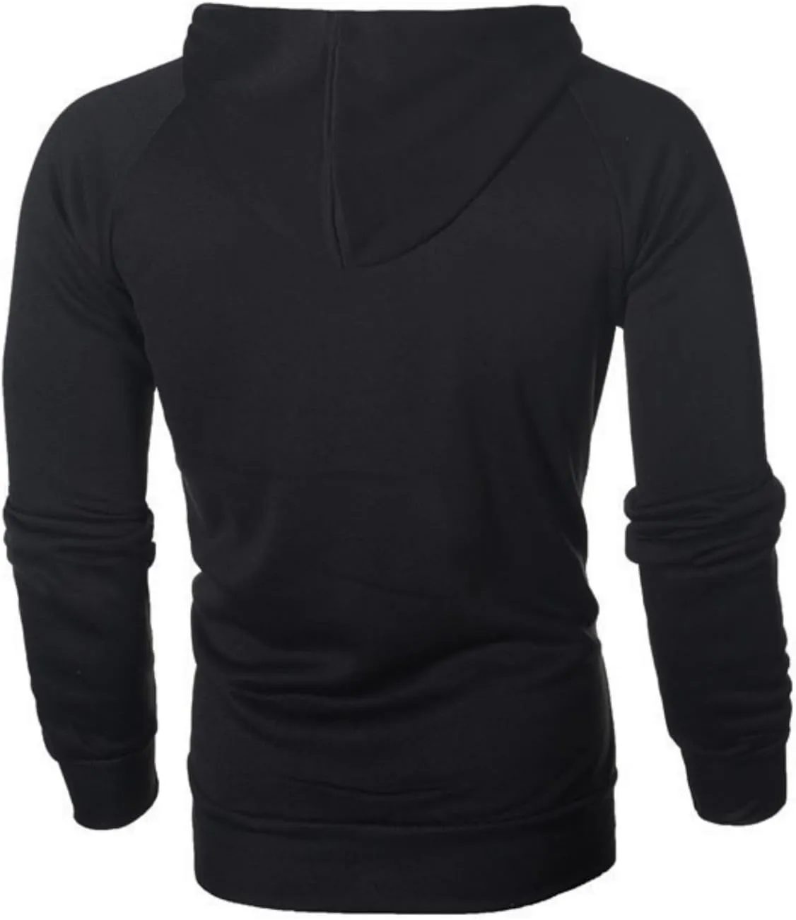 Wankang Mens Full Zip Fleece Hoodies Solid Drawstring Slim Fit Long Sleeve Lightweight Hooded Sweatshirt with Zipper Pockets