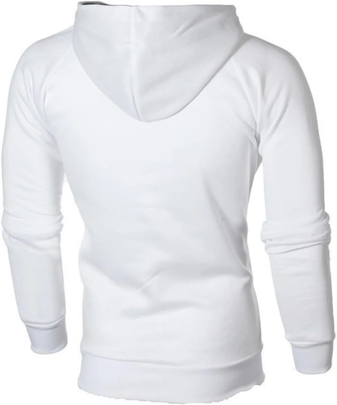 Wankang Mens Full Zip Fleece Hoodies Solid Drawstring Slim Fit Long Sleeve Lightweight Hooded Sweatshirt with Zipper Pockets