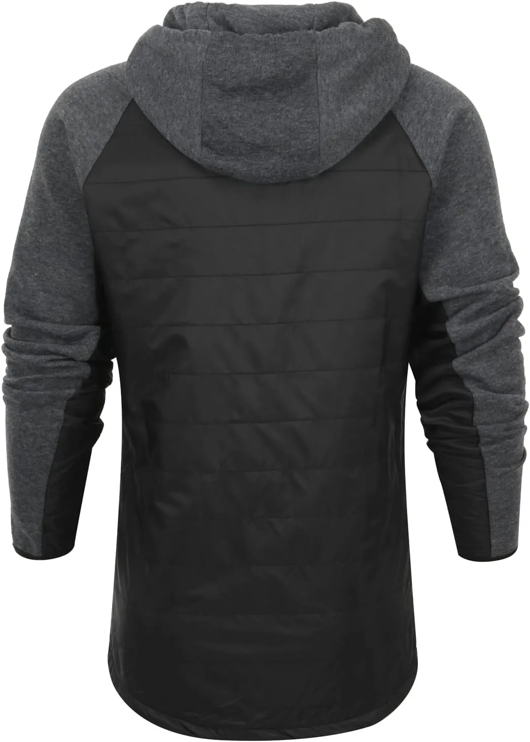 Warm Hoodies For Men Zip Up Hoodies Slim Fit Color Block Quilted Sweatshirts Jacket With Zipper Pockets