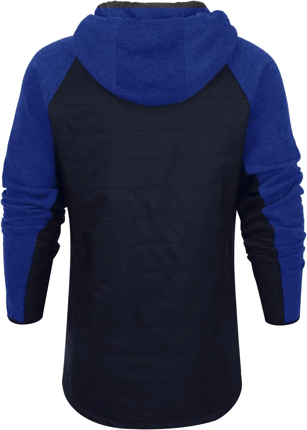Warm Hoodies For Men Zip Up Hoodies Slim Fit Color Block Quilted Sweatshirts Jacket With Zipper Pockets