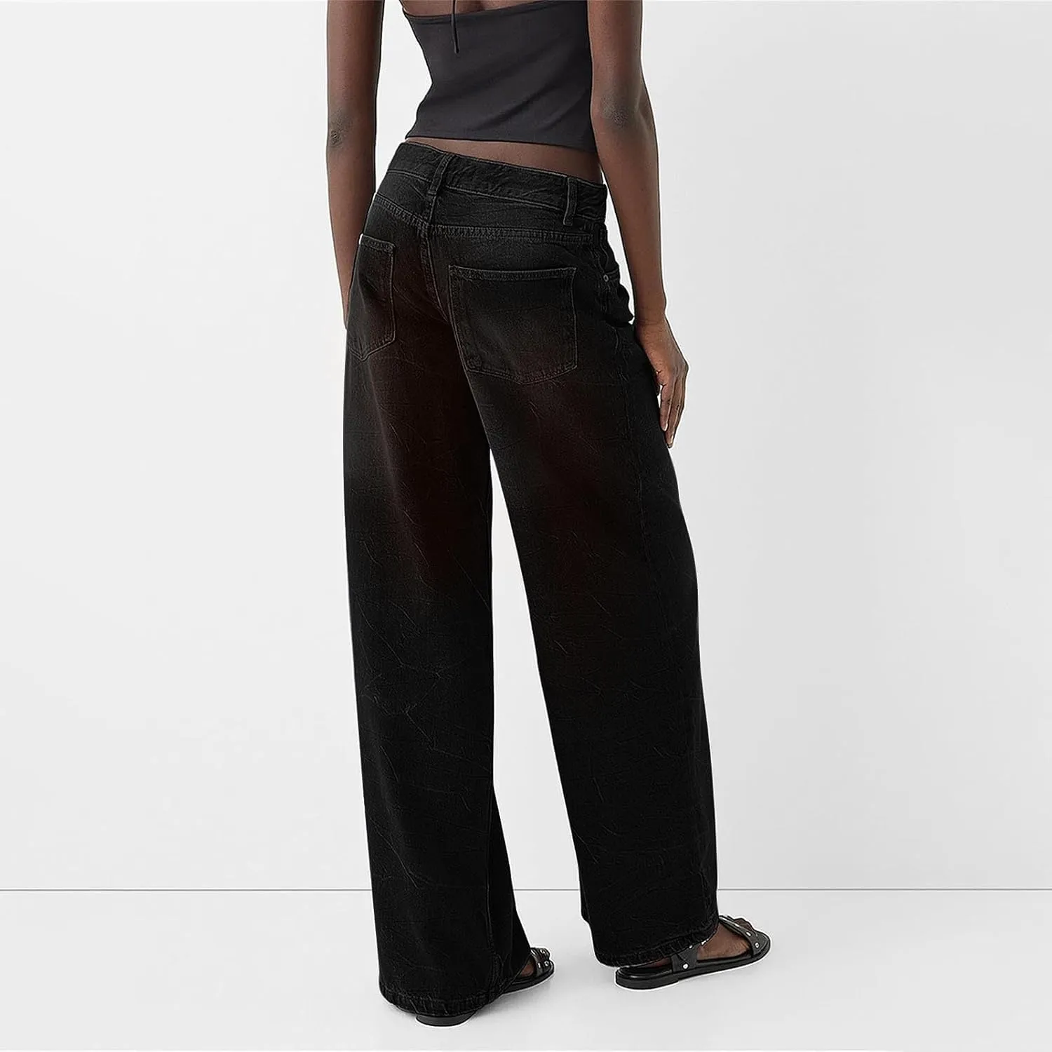 Wide Leg Jeans Women Boyfriend Low Rise Baggy Jeans Y2k Straight Leg Jeans Trendy Denim Pants Trousers