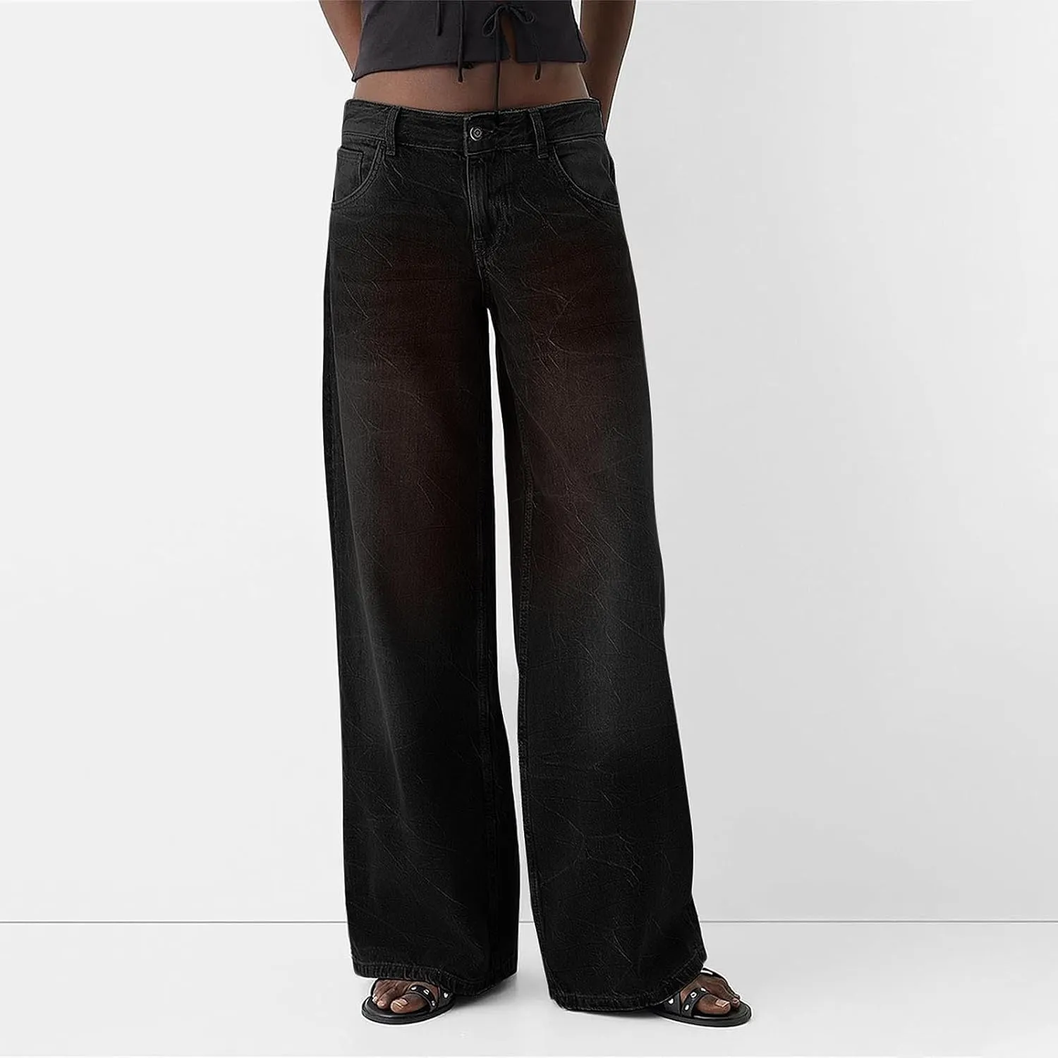 Wide Leg Jeans Women Boyfriend Low Rise Baggy Jeans Y2k Straight Leg Jeans Trendy Denim Pants Trousers