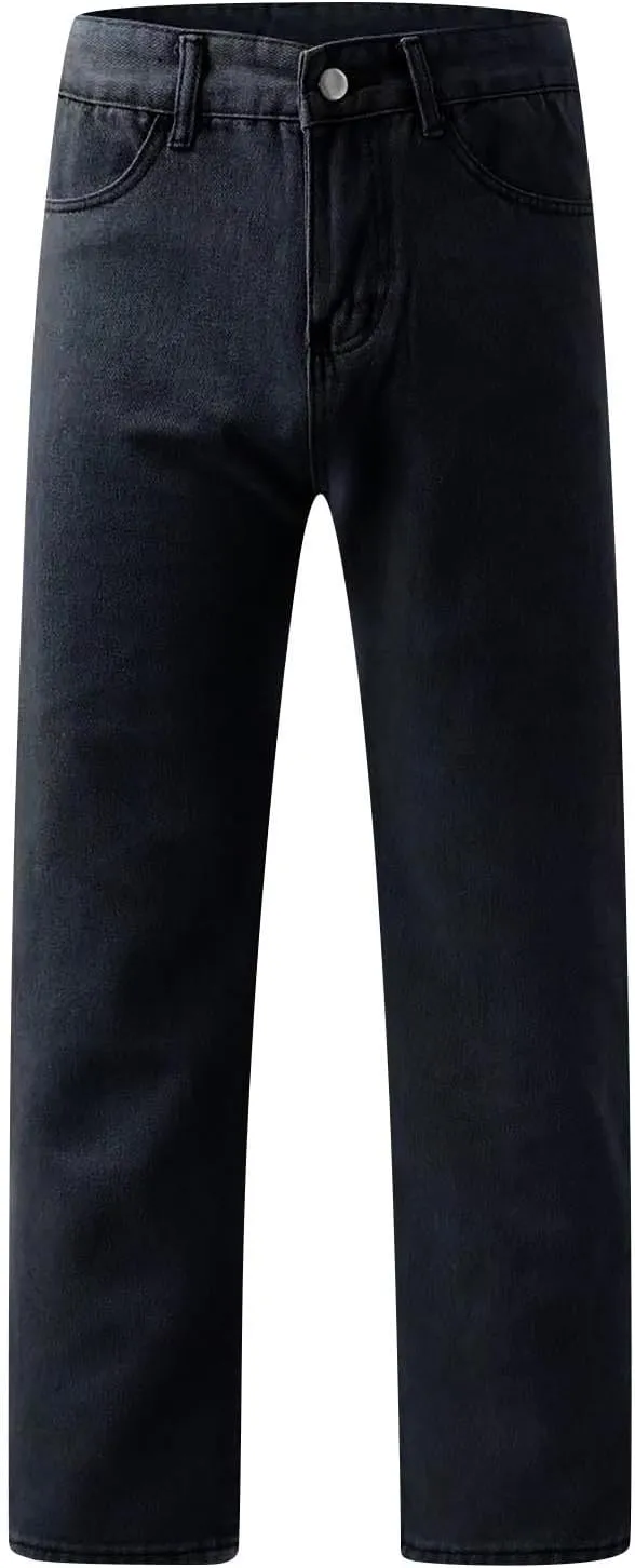 Wide Leg Jeans Women Boyfriend Low Rise Baggy Jeans Y2k Straight Leg Jeans Trendy Denim Pants Trousers