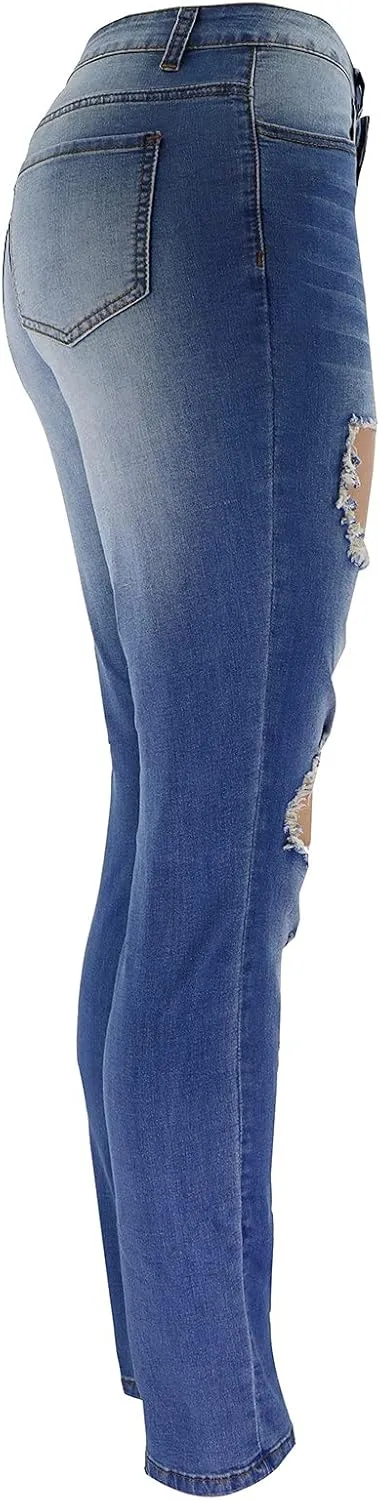Wide Leg Jeans Women High Waisted Lift Butt Women's Ripped Jeans Stretch Distressed High Juniors Jeans Black