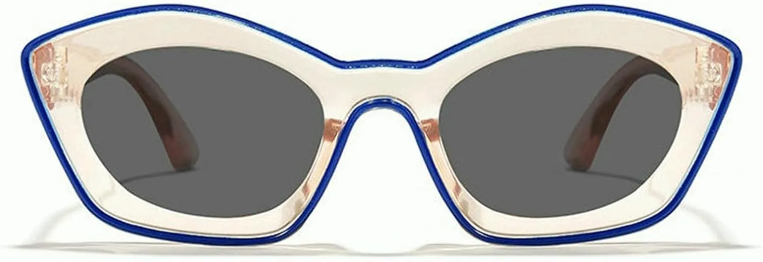 willochra Retro Oval Butterfly Sunglasses for Women Vintage 90s Cat Eye Sun Glasses Trendy Small Oval Cateye Line Shades