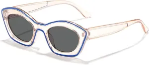 willochra Retro Oval Butterfly Sunglasses for Women Vintage 90s Cat Eye Sun Glasses Trendy Small Oval Cateye Line Shades