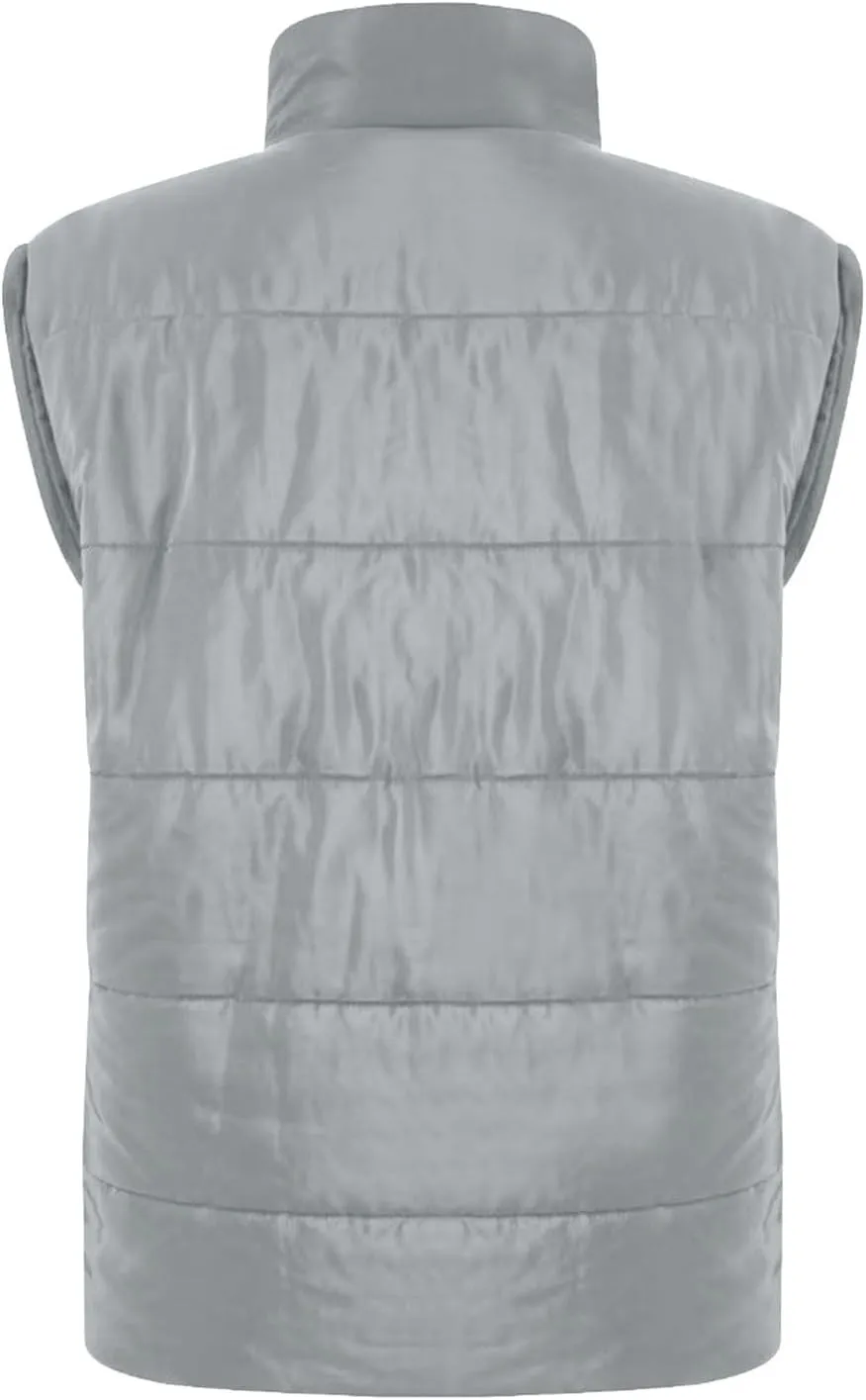 Winter Coats for Women Trendy Cropped Sleeveless Puffer Jacket Full Zip Padded Coat 2024 Casual Solid Versatile Outwear