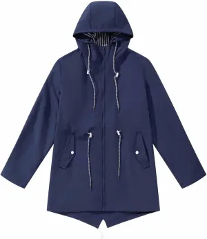 Women Casual Ligtweight Military Jackets Anorak Utility Drawstring Waist Hoodie Zip Up Fall Rain Jackets with Pockets
