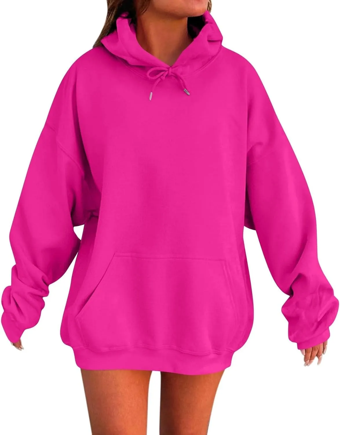 Women Hoodies Dress Long Sleeve Tunic Dress Striped Hooded Sweatshirts Dress Casual Oversized Sweatshirts with Pocket