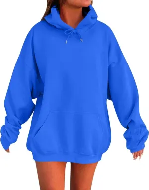 Women Hoodies Dress Long Sleeve Tunic Dress Striped Hooded Sweatshirts Dress Casual Oversized Sweatshirts with Pocket