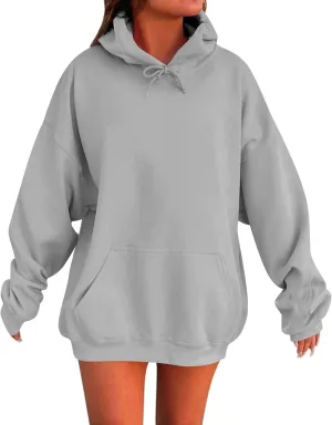 Women Hoodies Dress Long Sleeve Tunic Dress Striped Hooded Sweatshirts Dress Casual Oversized Sweatshirts with Pocket
