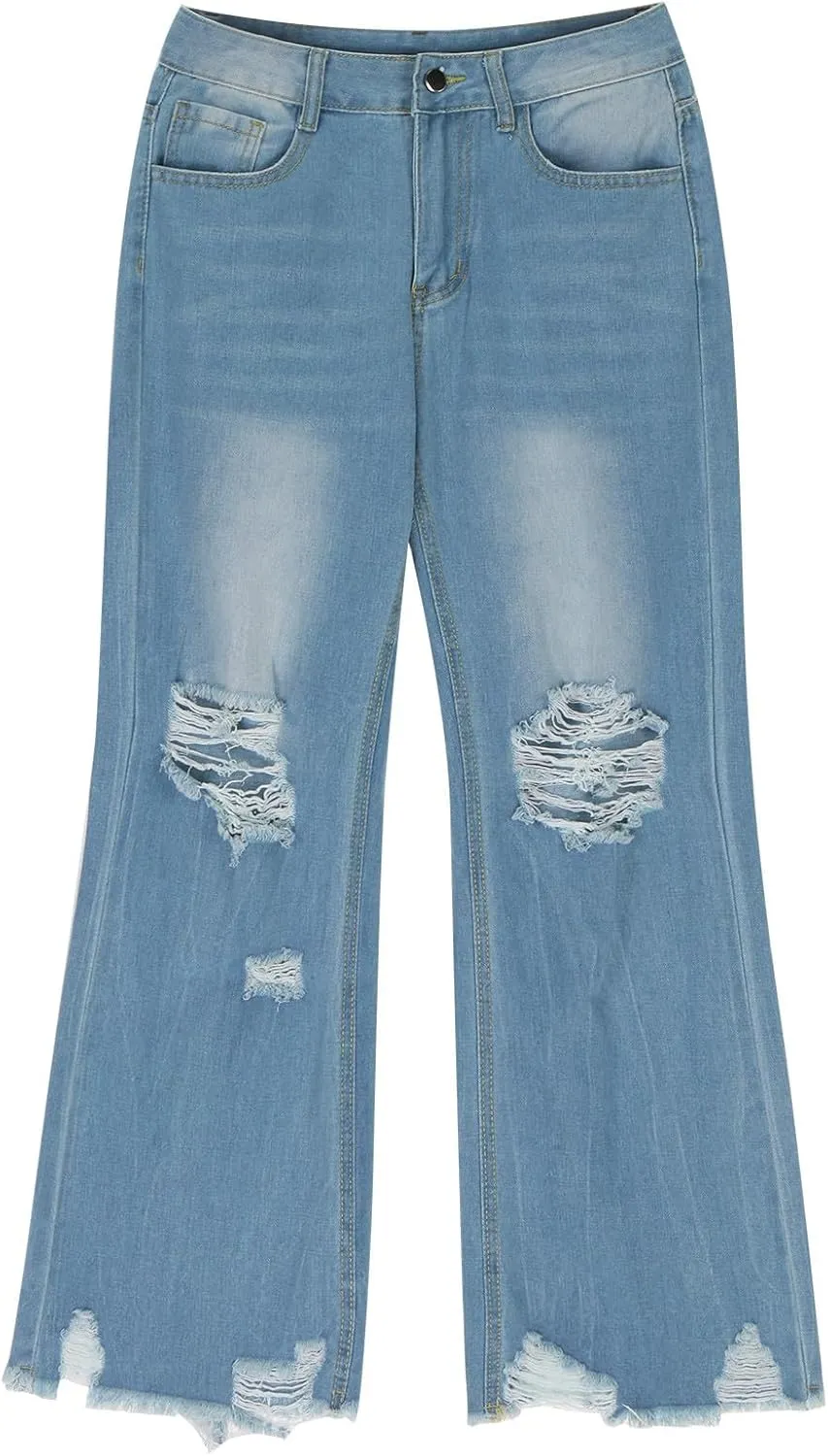 Women Jeans Pants Jeans for Women Denim Loose Fit Western High Cut Flare Wide Leg Fall Summer Jeans 2025