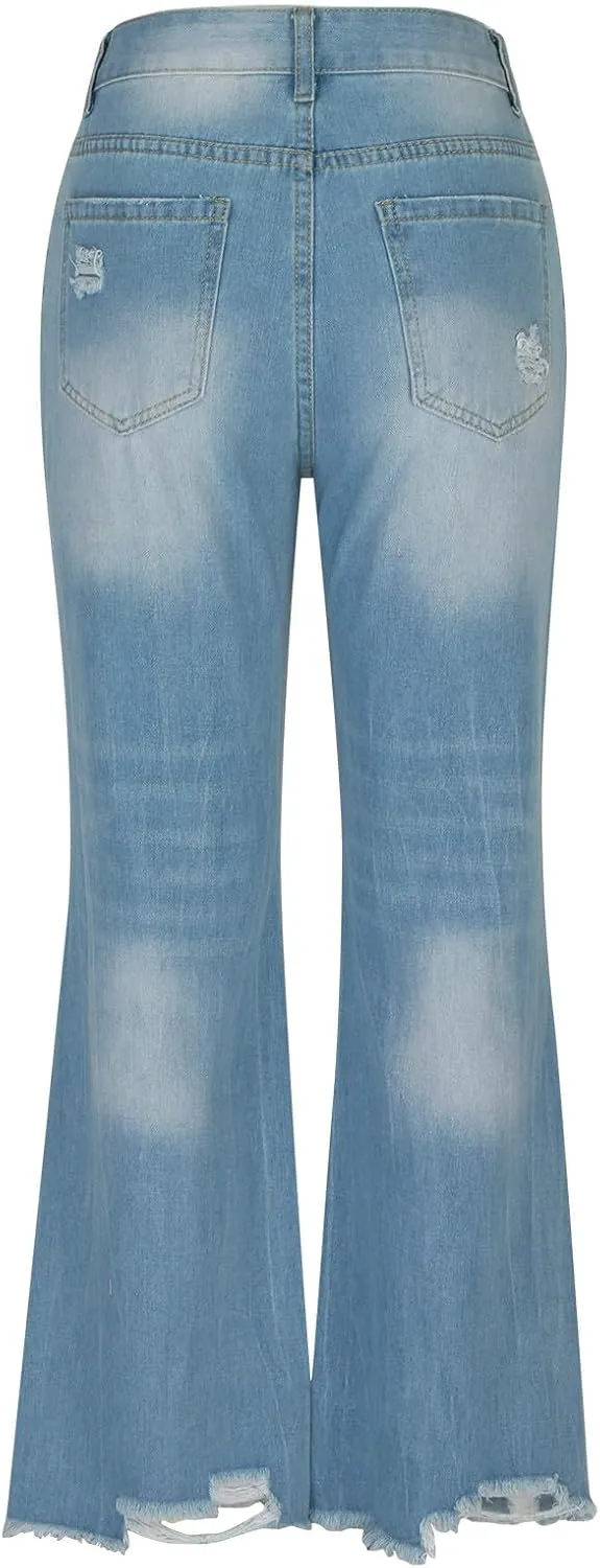 Women Jeans Pants Jeans for Women Denim Loose Fit Western High Cut Flare Wide Leg Fall Summer Jeans 2025