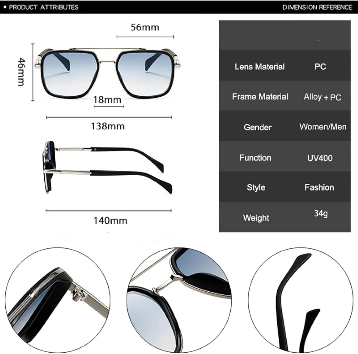 Women Luxury Sunglasses Retro Gradient Uv400 Men Punk