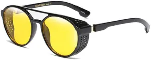 Women Retro Steam Punk Style Round Metal Frame Colorful Mirror Lens Sun Glasses Eyewear Vintage Men Sunglasses