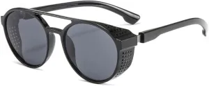 Women Retro Steam Punk Style Round Metal Frame Colorful Mirror Lens Sun Glasses Eyewear Vintage Men Sunglasses