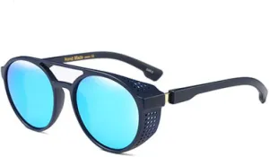 Women Retro Steam Punk Style Round Metal Frame Colorful Mirror Lens Sun Glasses Eyewear Vintage Men Sunglasses