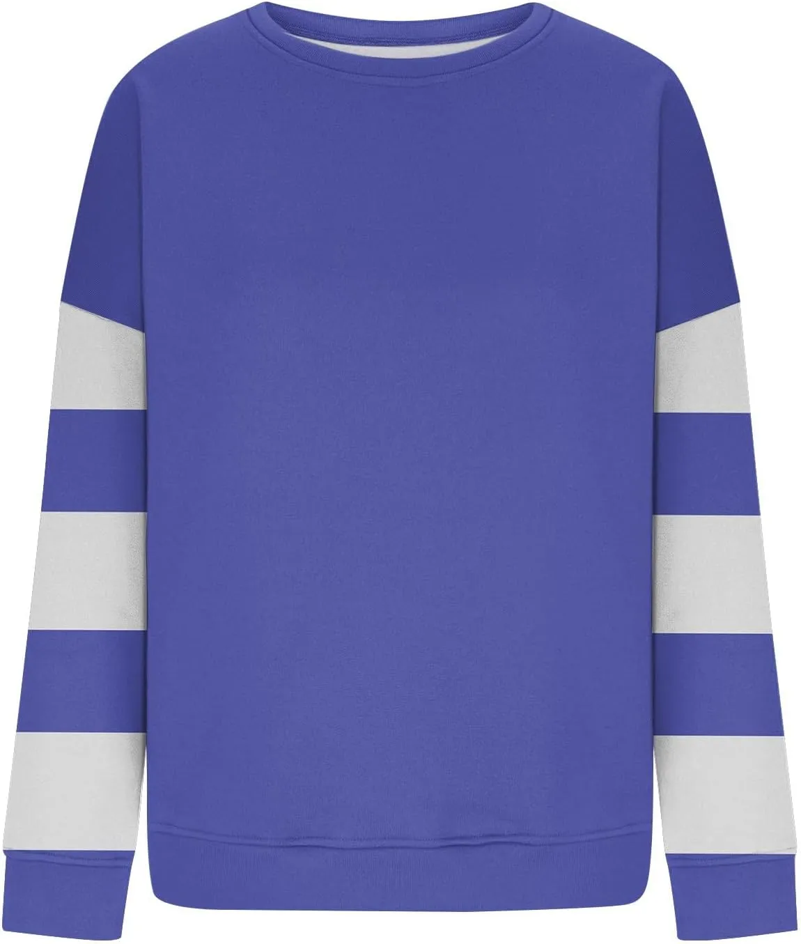 Womens Fall Sweatshirts Dressy Casual Crewneck Striped Color Block Pullover Lightweight Crop Sweatshirts Winter Tops