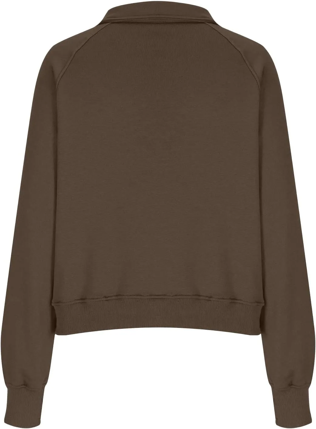 Womens Half Zip Pullover Cropped Oversized Sweatshirt Y2k Fleece Sweater Stand Collar Preppy Clothes with Thumb Holes