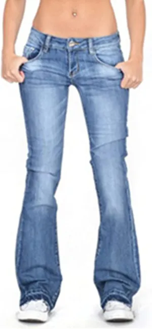 Women's High Waisted Jeans Jeans Skinny Flare Pants Long Solid Color Jeans, XS-4XL