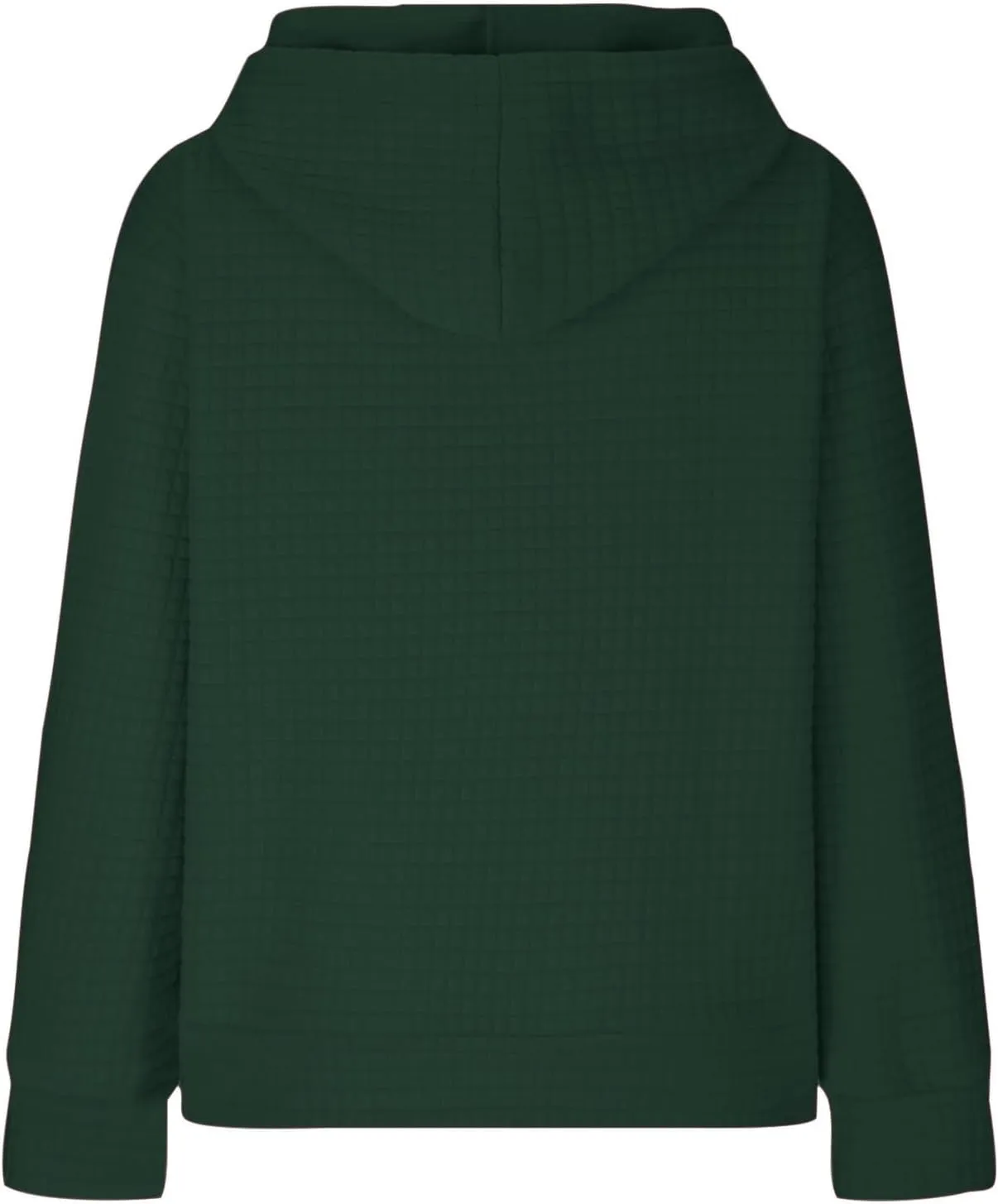 Womens Hoodies Casual Long Sleeve Waffle Sweatshirt Solid Drawstring Hooded Sweatshirt with Pocket Trendy Y2k Hoodie