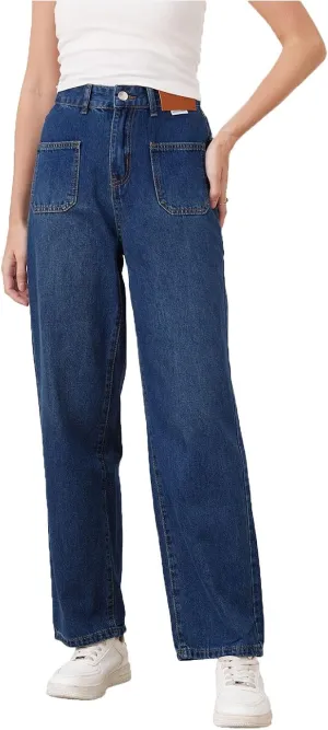 Womens Jeans Baggy Jeans Casual Wide Leg Pants Jeans Boyfriend Jeans High Waist Baggy Plus Size Distressed Y2K Streetwear