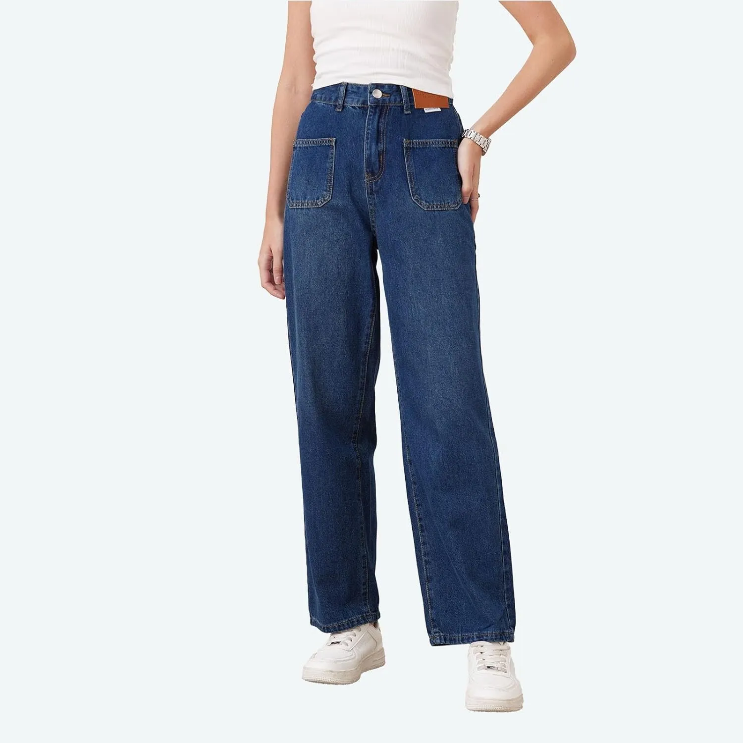 Womens Jeans Baggy Jeans Casual Wide Leg Pants Jeans Boyfriend Jeans High Waist Baggy Plus Size Distressed Y2K Streetwear