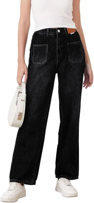 Womens Jeans Baggy Jeans Casual Wide Leg Pants Jeans Boyfriend Jeans High Waist Baggy Plus Size Distressed Y2K Streetwear