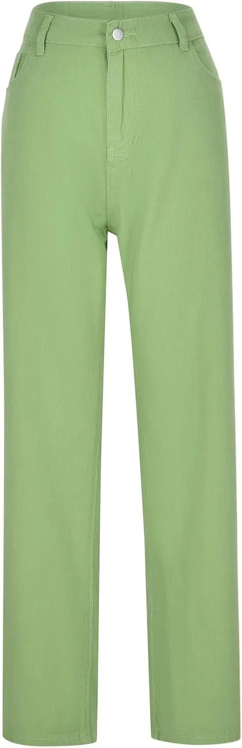 Women's Jeans Mid Rise Bootcut Baggy Jeans for Women Tummy Control Jeans Denim Pants