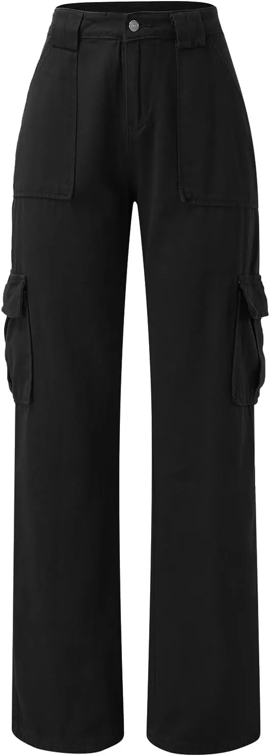 Women's Jeans Mid Rise Bootcut Baggy Jeans for Women Tummy Control Jeans Denim Pants