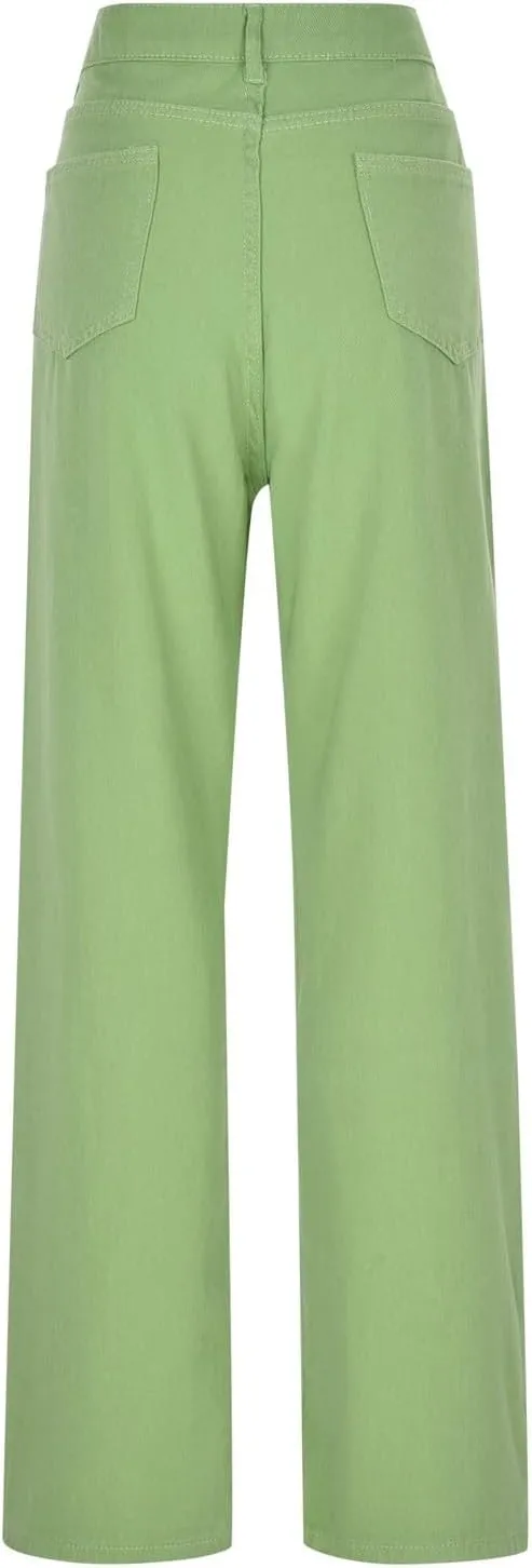 Women's Jeans Mid Rise Bootcut Baggy Jeans for Women Tummy Control Jeans Denim Pants