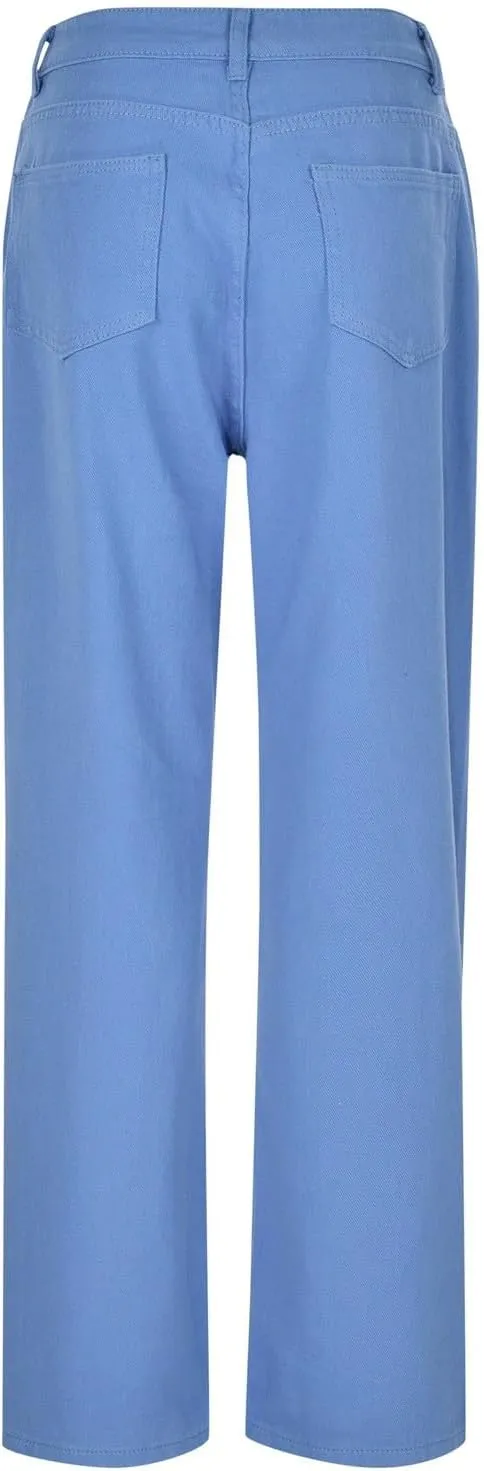 Women's Jeans Mid Rise Bootcut Baggy Jeans for Women Tummy Control Jeans Denim Pants