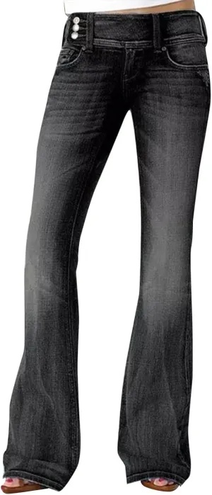 Women's Jeans Straight Leg Jeans Ripped Hem Low Waisted Jeans Wide Jeans High Jeans, XS-5XL