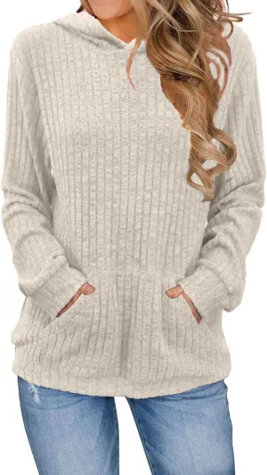 Womens Long Sleeve Hoodie Shirts Kangaroo Pocket Sweatshirts Fashion Hoodies Fall Pullover Sweatshirts for Women