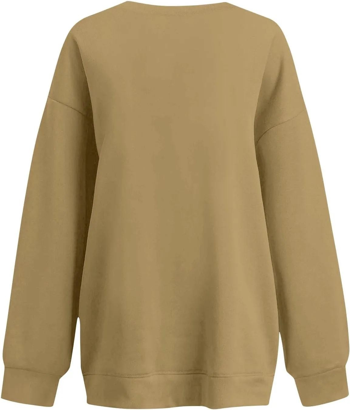 Womens Oversized Fleece Crew Neck Sweatshirts Long Sleeve Casual Pullover Plus Size Fall Sweatshirts