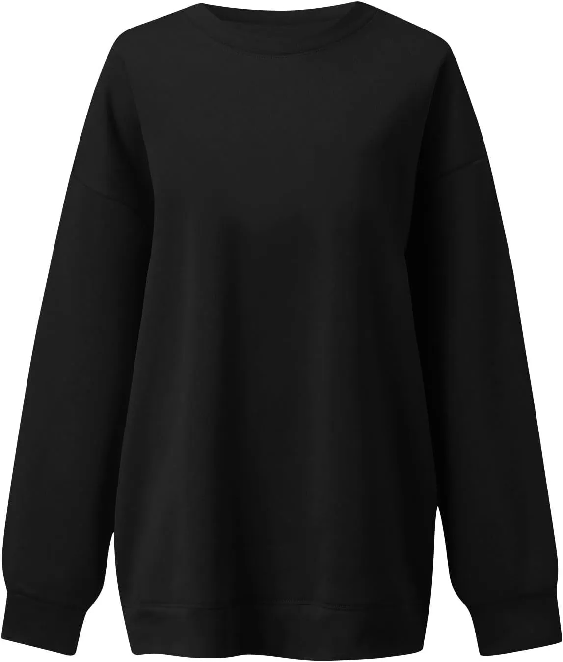 Womens Oversized Fleece Crew Neck Sweatshirts Long Sleeve Casual Pullover Plus Size Fall Sweatshirts