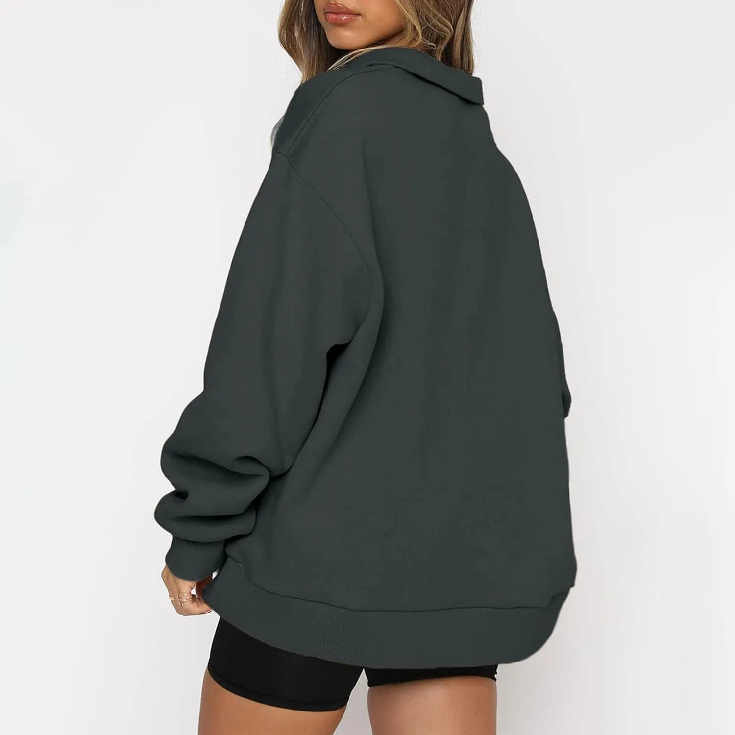 Womens Oversized Sweatshirts 2024 Fall Fashion Half Zip Pullover Shirts Long Sleeve Lightweight Sweatshirts Clothes