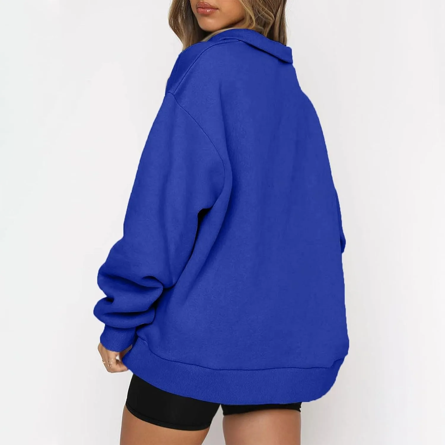 Womens Oversized Sweatshirts 2024 Fall Fashion Half Zip Pullover Shirts Long Sleeve Lightweight Sweatshirts Clothes
